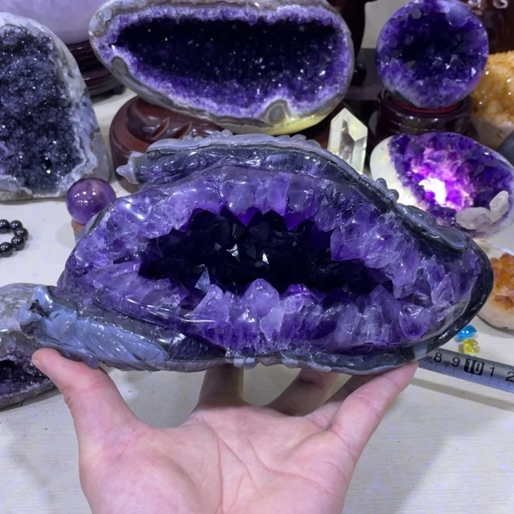 紫晶钱袋子大龙未镶嵌