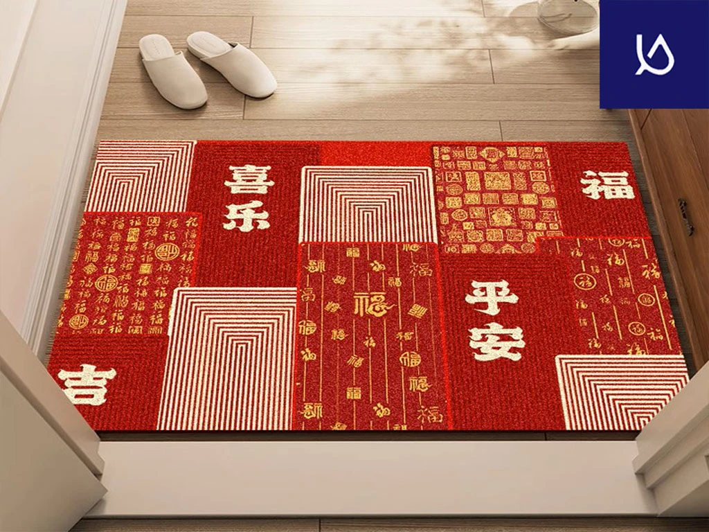 卡通入户丝圈地垫黑色耐脏进门脚垫可爱玄关蹭土耐磨垫子裁剪地毯