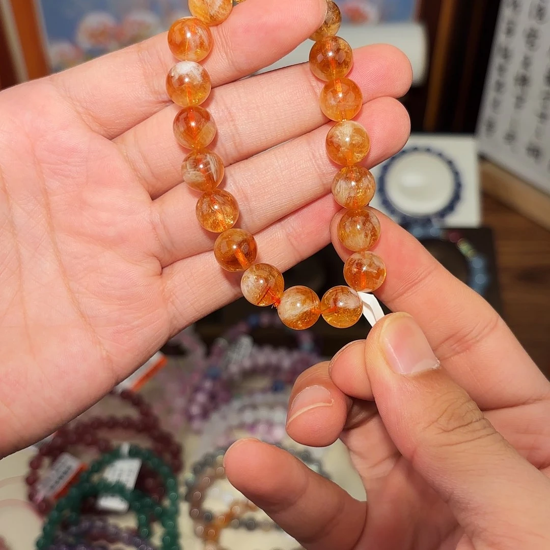 水晶手链未镶嵌暴力黄塔晶 10.5m