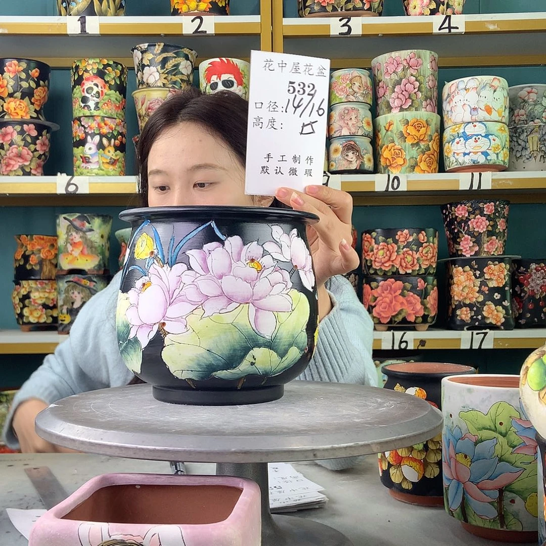 陶景德镇手工花盆532