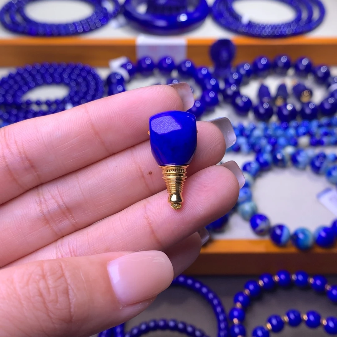 青金石18K金镶嵌三通12×24