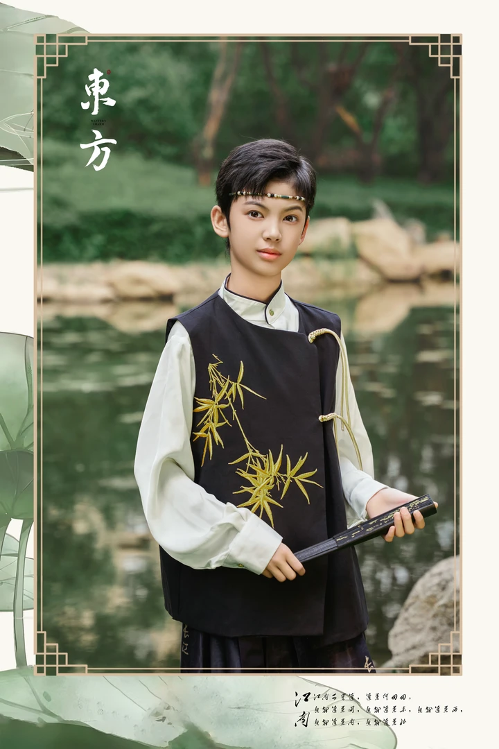 儿童摄影服装影楼马面裙童新中式国风孩国风少爷古装马甲礼服春夏