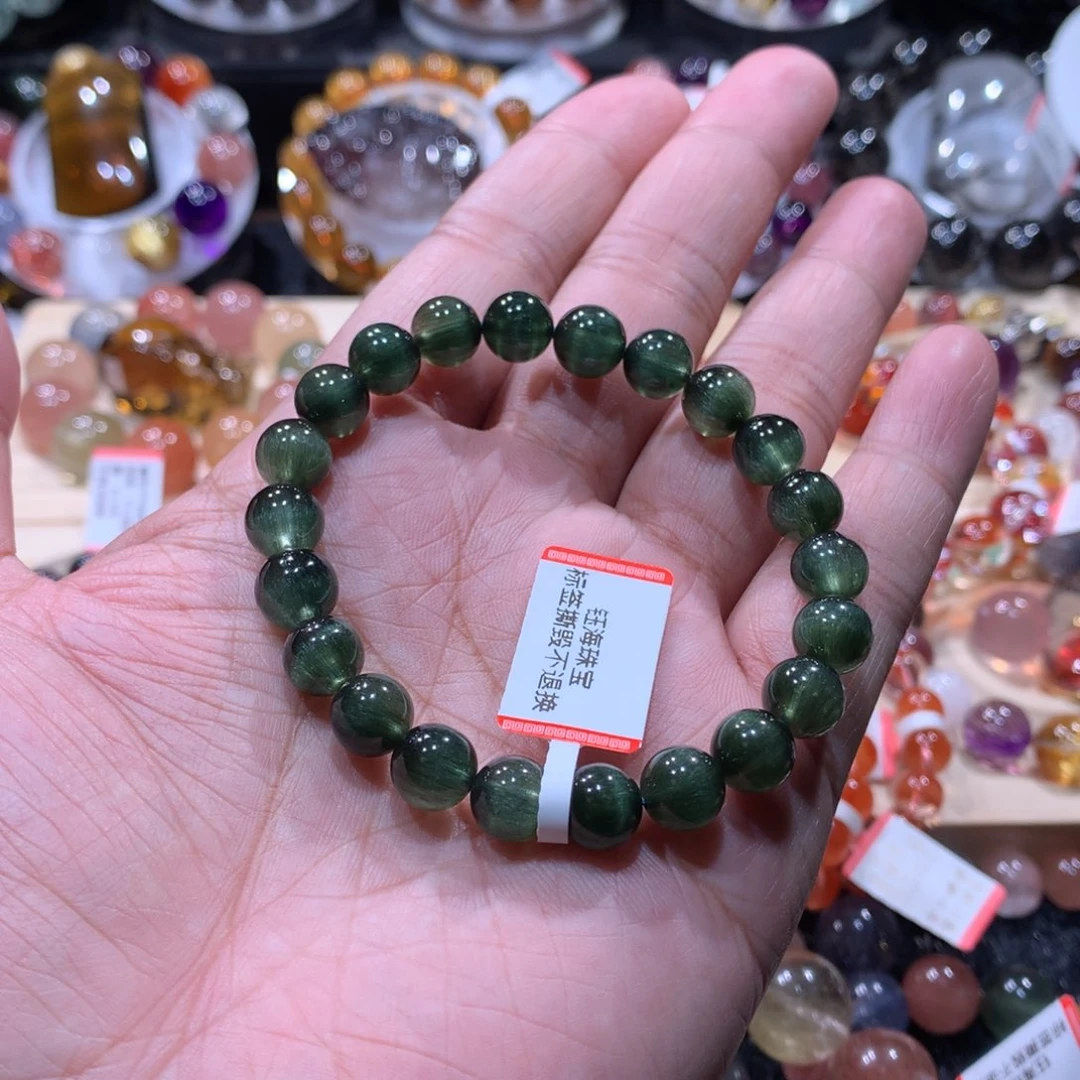 水晶手链未镶嵌绿发晶手链8.6