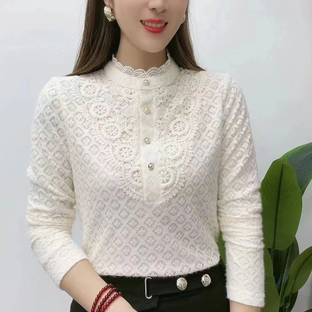 打底衫女2025新款中年妈妈装减龄春夏洋气百搭减龄显瘦蕾丝衬衫潮