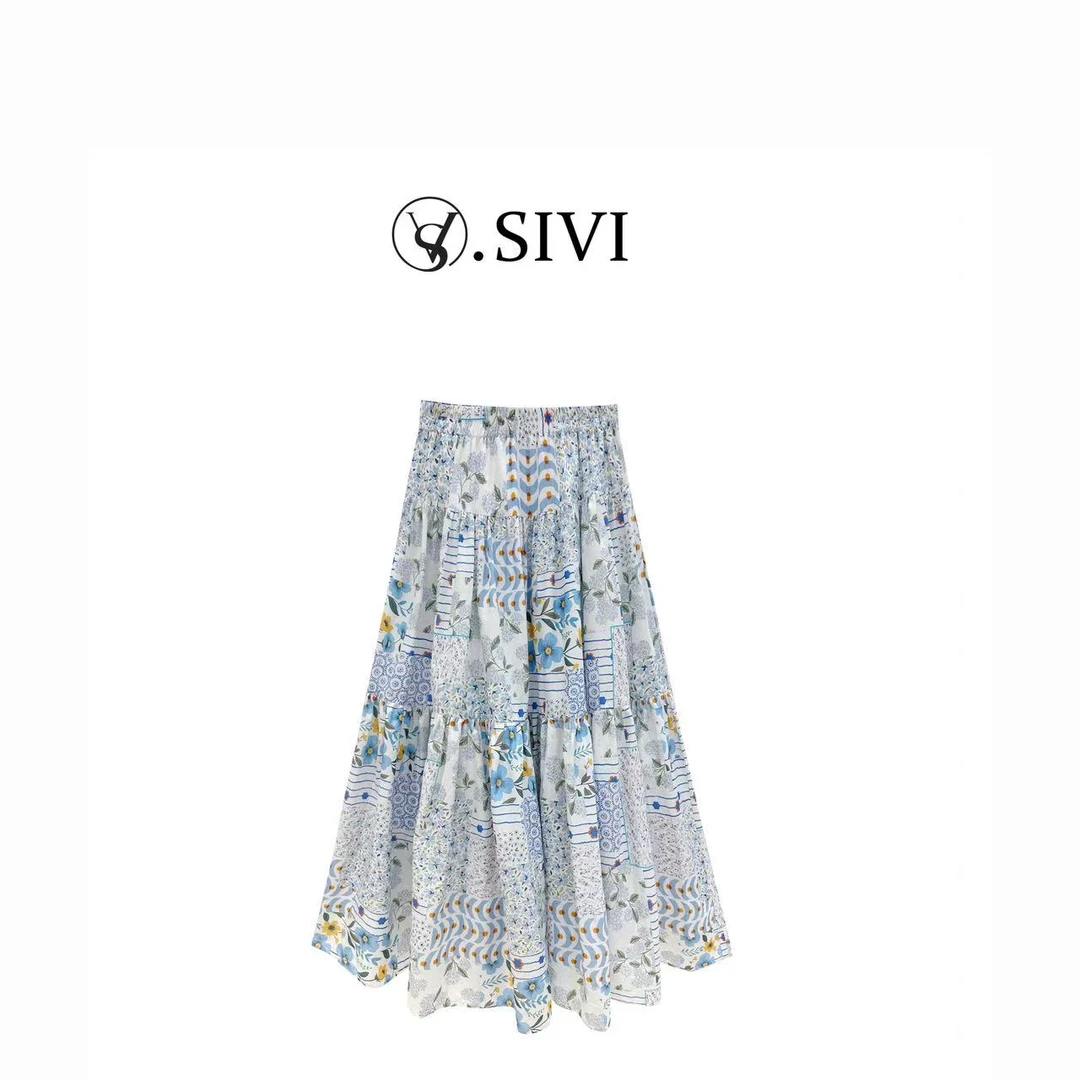 熙薇【郁郁葱葱】2025春季新款时尚百搭设计师休闲半身裙H2205