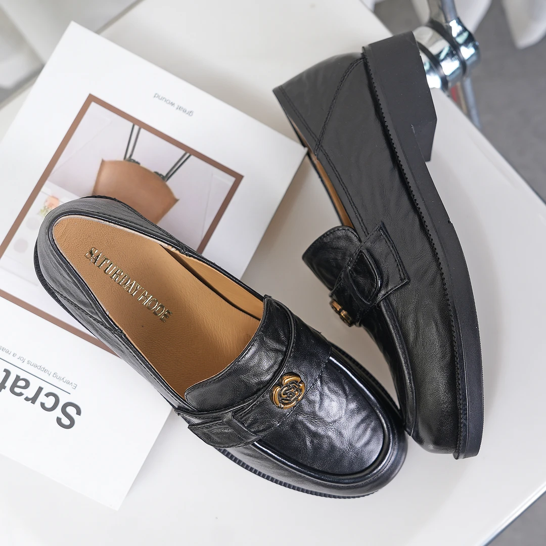 【秋季新款】法式英伦风精致优雅时髦时尚休闲百搭乐福鞋X181