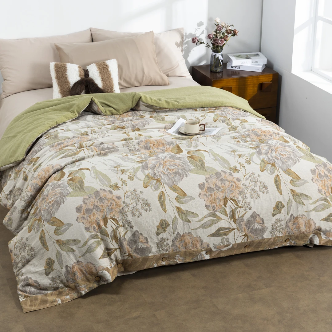 【床单-陌上花开】国风款加大提花可机洗床单