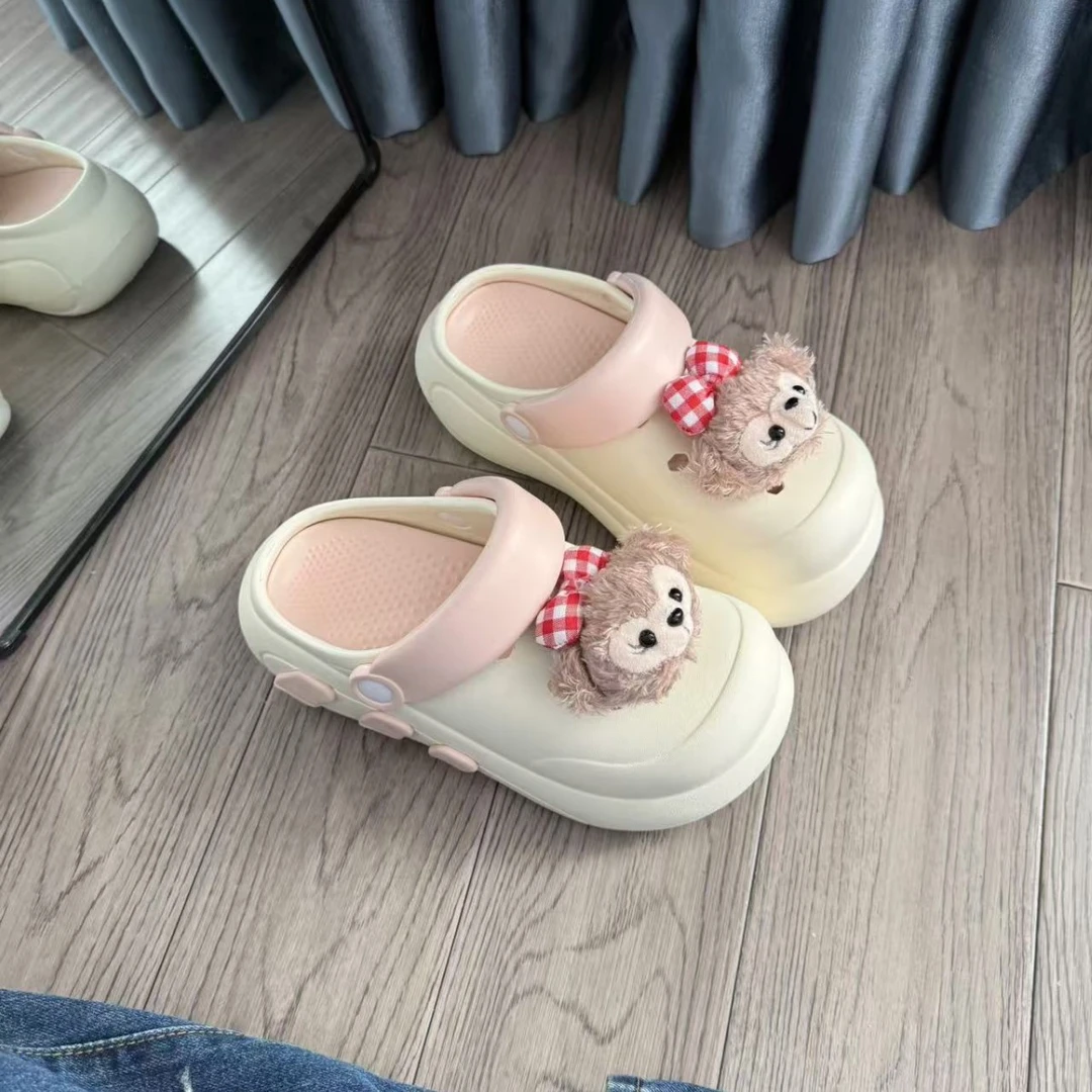 可爱卡通洞洞鞋增高凉拖鞋2025年雪莉玫休闲踩屎感厚底新款春夏季