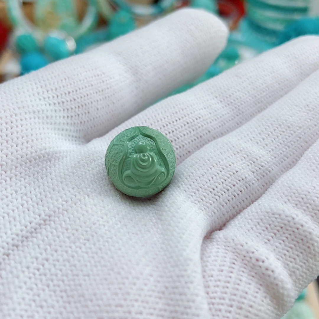 绿松石未镶嵌珠子13.3mm