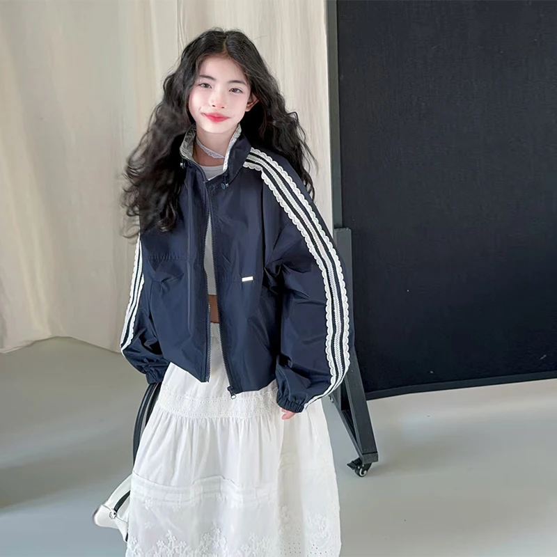 女童超好看独特百搭上衣2025儿童春装外套中大童炸街儿童装初中生