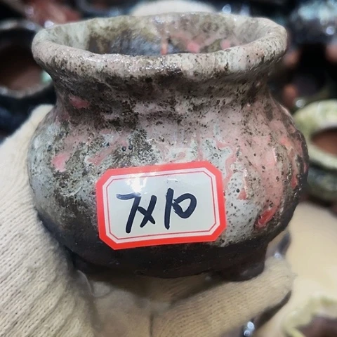 红陶粗陶花盆手工