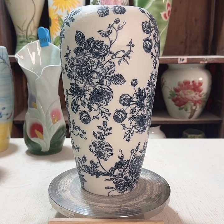 陶大萝卜复古牡丹陶瓷