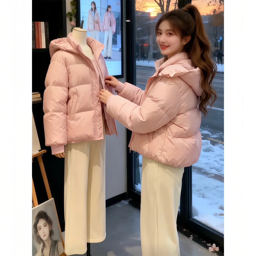 时尚加厚保暖短款立领棉服女士2025冬季新款气质棉衣外套百搭女装