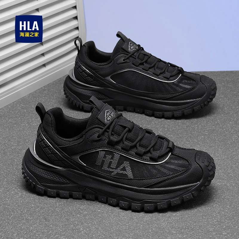 海澜之家鞋子男款2025夏季爆款防滑软底运动鞋男士百搭增高老爹鞋