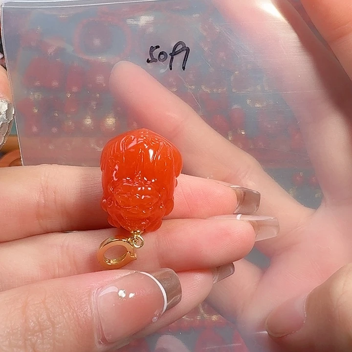 南红玛瑙银S925镶嵌吊坠