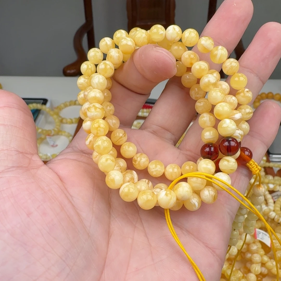 琥珀未镶嵌手链蜜蜡手串