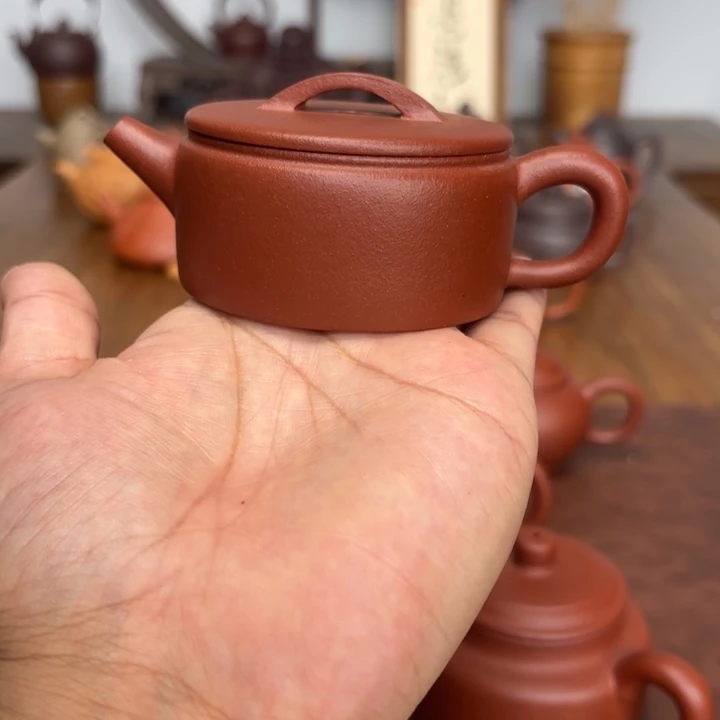 茶壶紫砂汉瓦100毫升红降坡