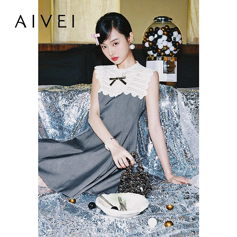 【格雷千金|祝绪丹同款】AIVEI艾薇出行春连衣裙小灰裙S712203A