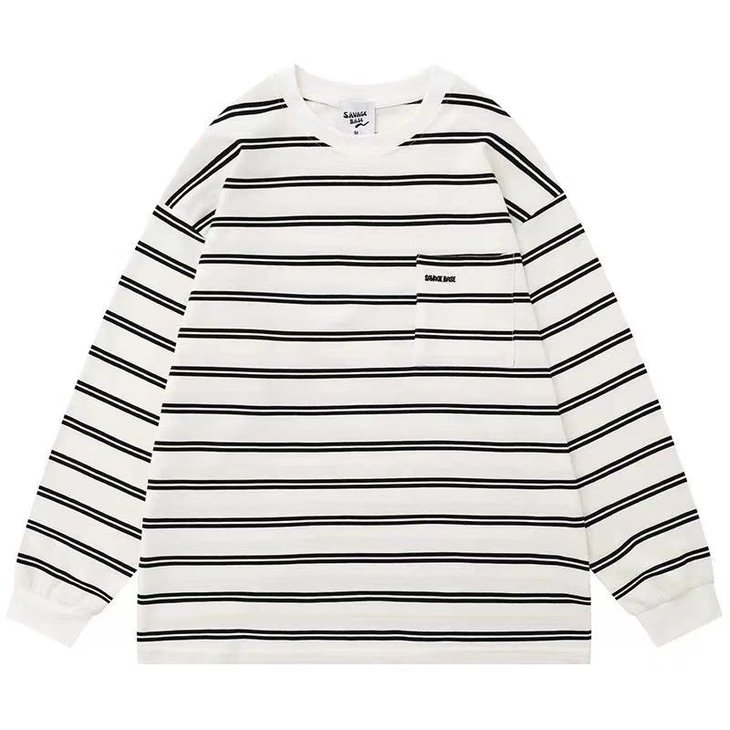 【1732-白色】青少年条纹卫衣