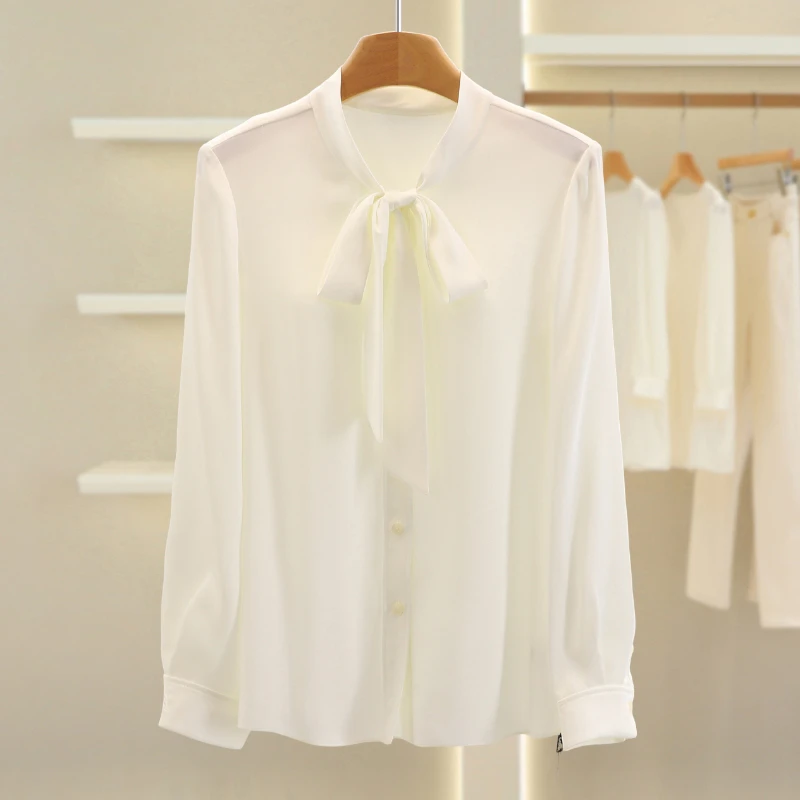 B2795-【25年卡家秋冬新款】绑带长袖衬衫#1ZKR57S014