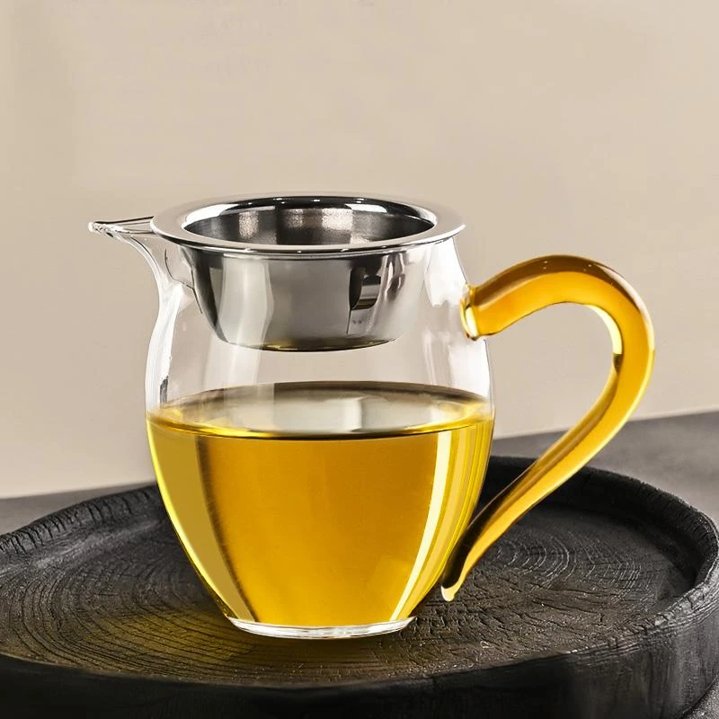 【350ml】家用大容量玲珑公道杯耐热玻璃功夫茶具配件分茶器茶漏