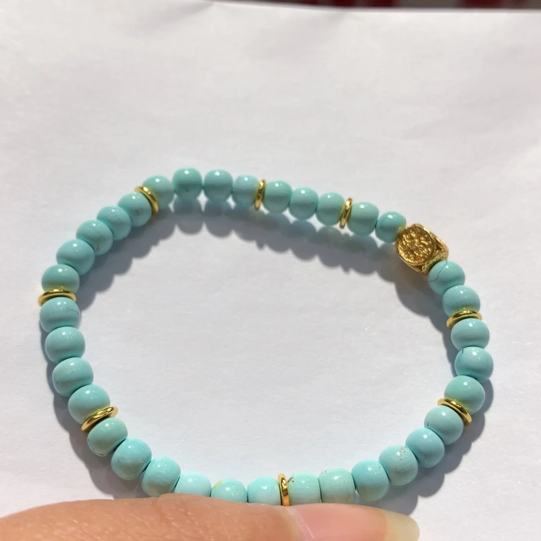 银S925镶嵌绿松石单圈