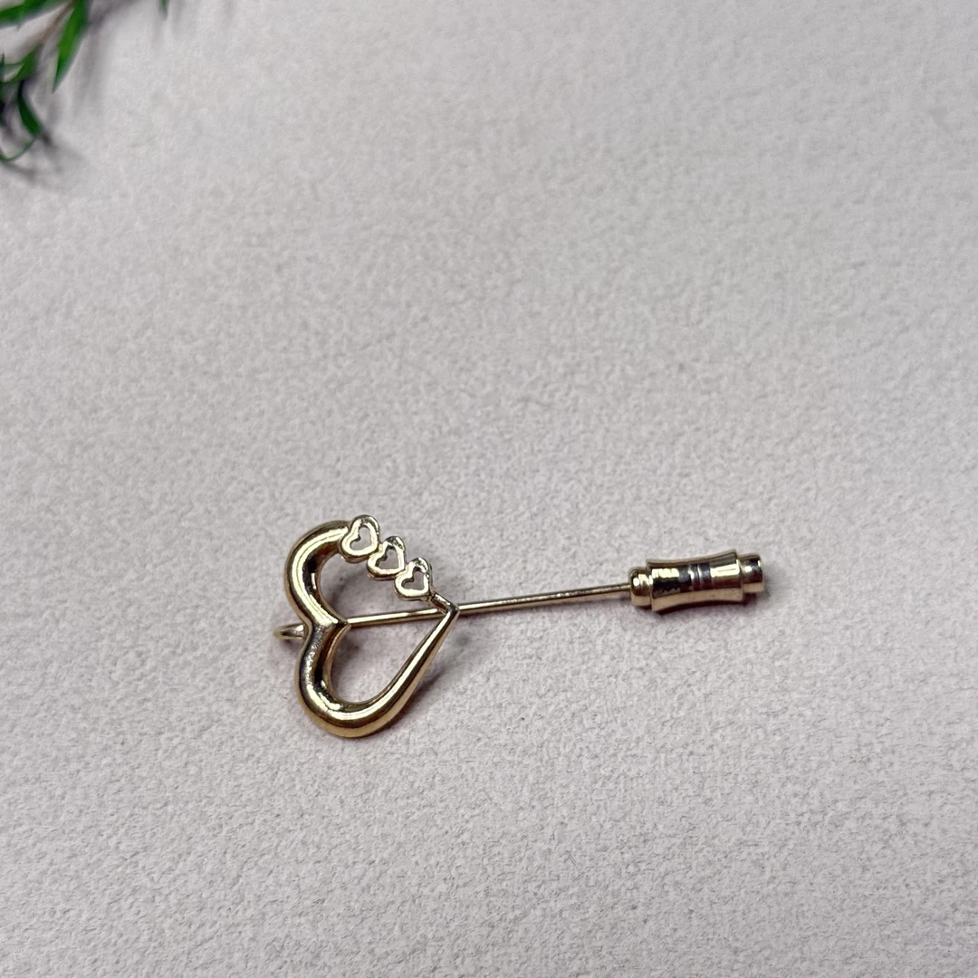 铜合金胸针 【六六中古】孤品复古爱心胸针th8660