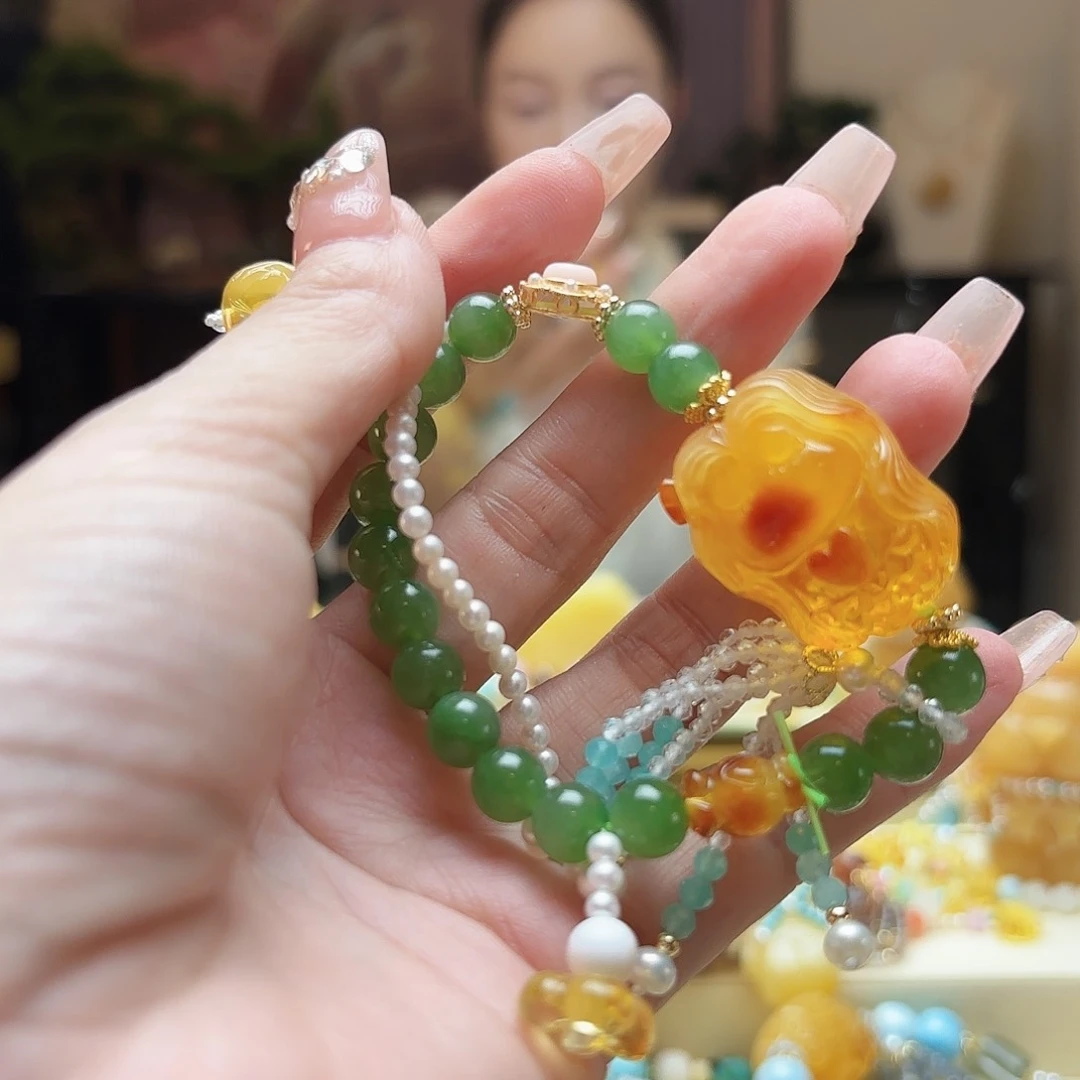 未镶嵌琥珀手链琥珀