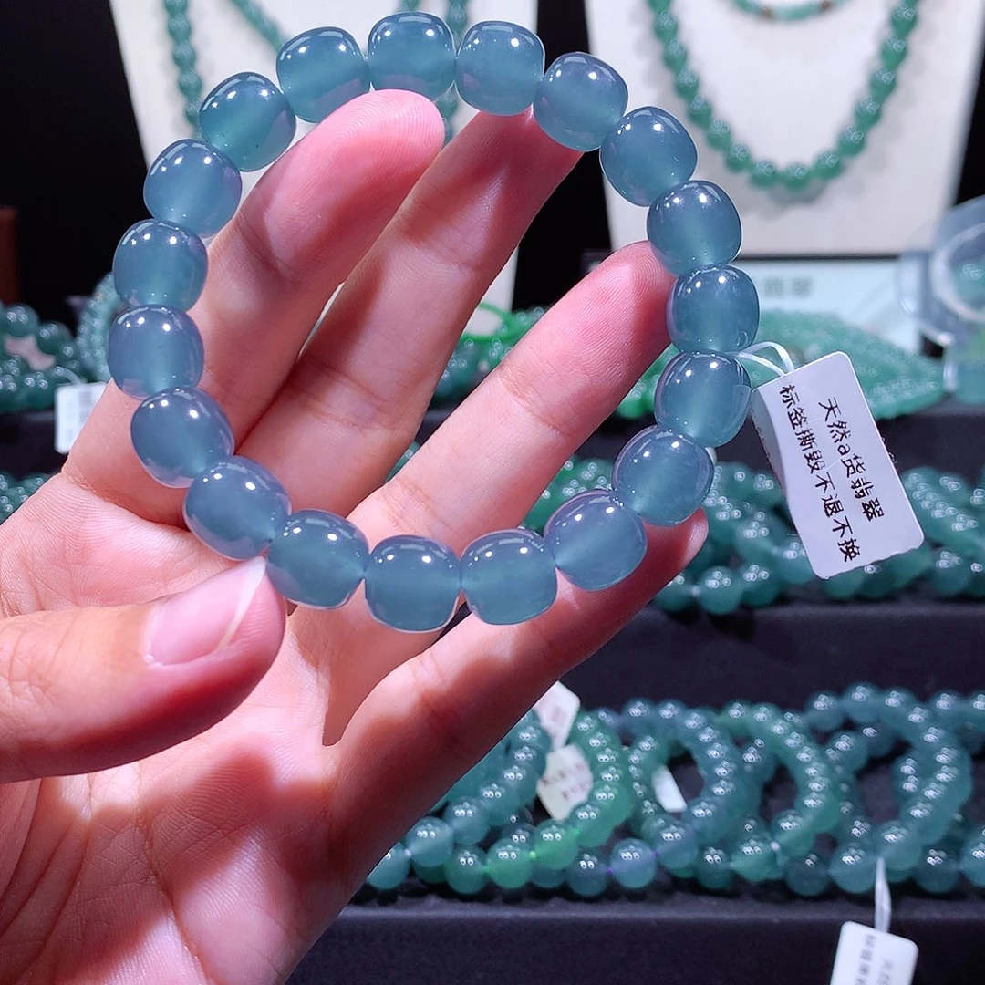 人***节翡翠未镶嵌手链天然a货翡翠手串11.8