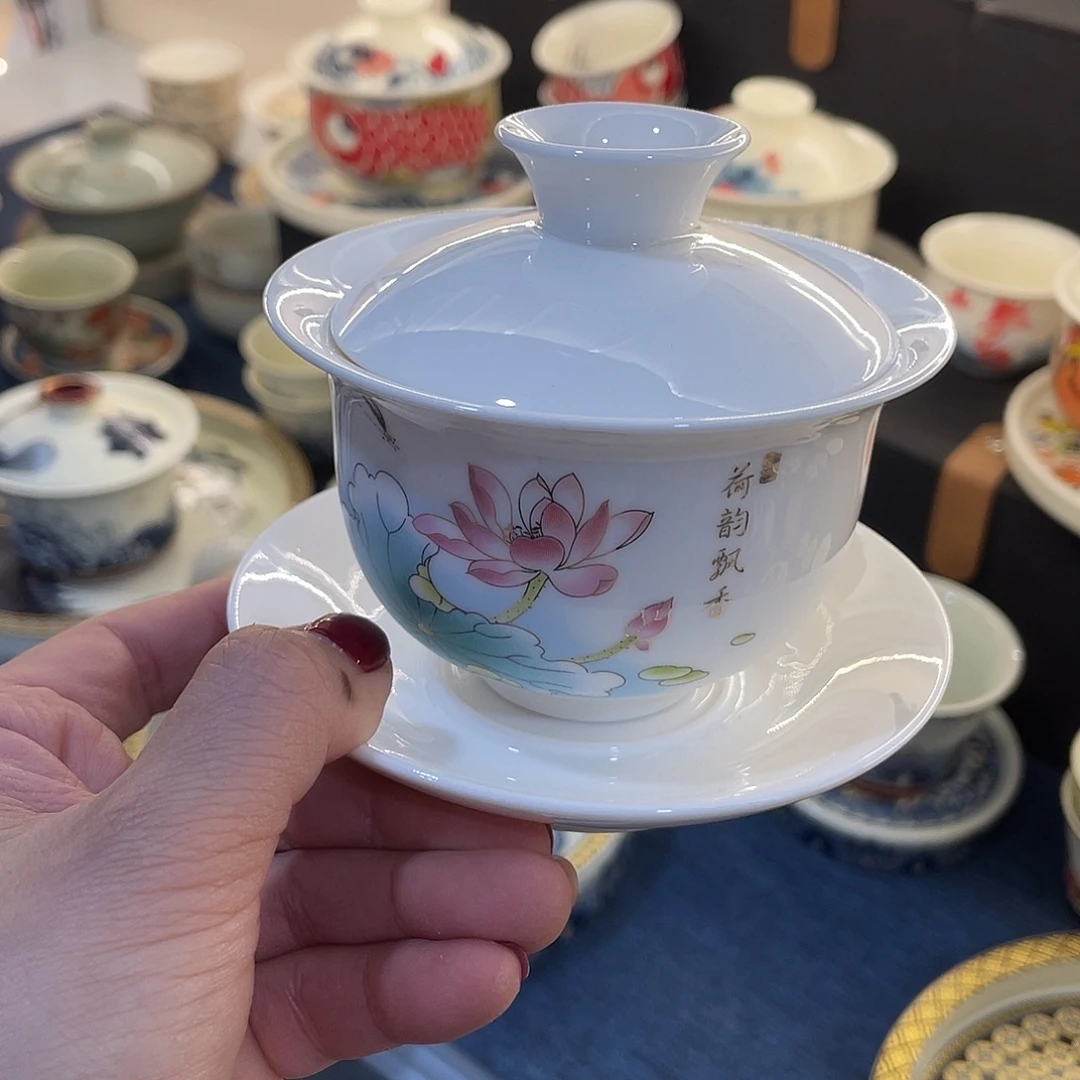 陶景德陶瓷盖碗茶具