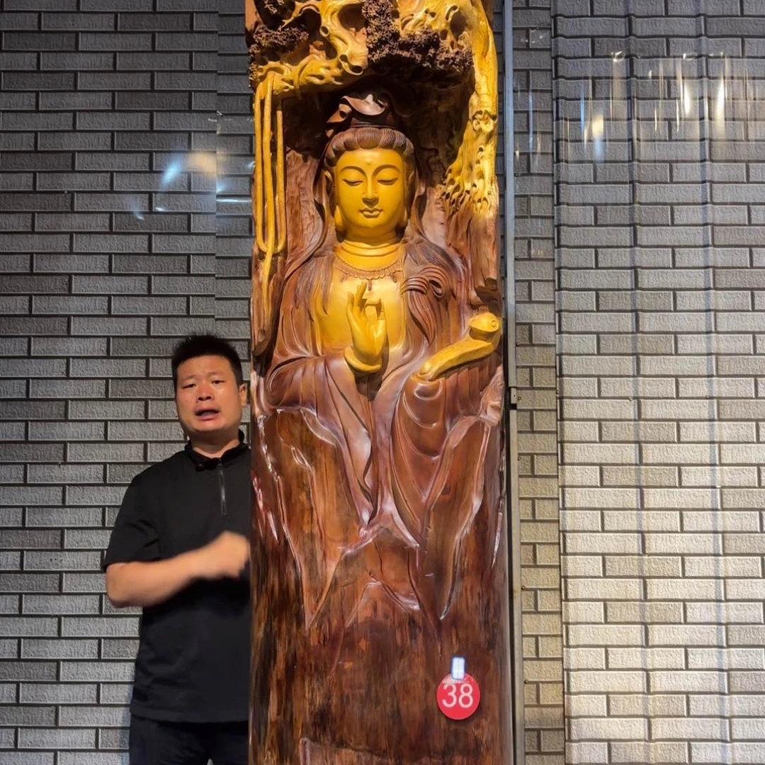 牛***笼香樟木香樟木材质南海观音252 60 58