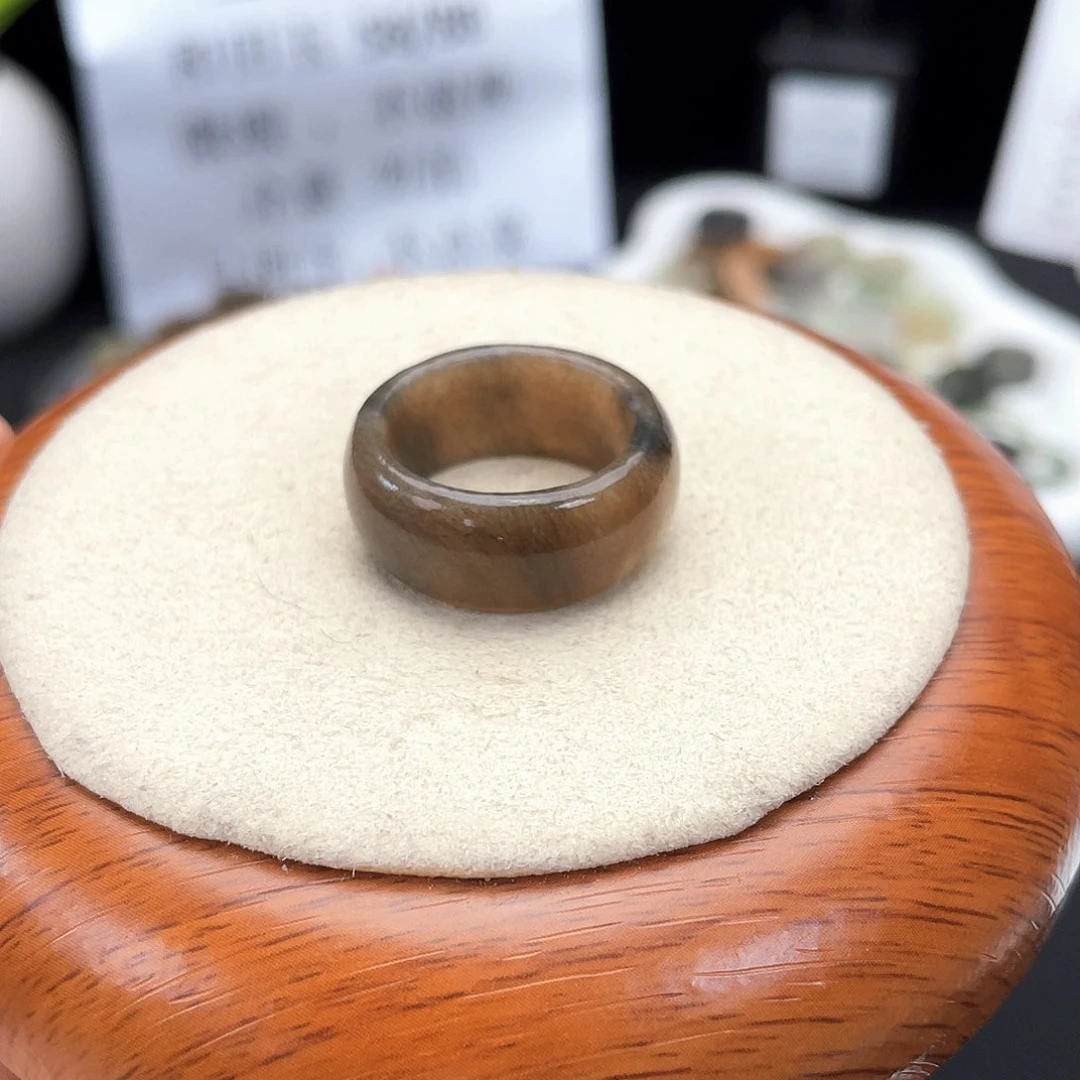 和田玉戒指未镶嵌Q104糖飘墨18.4不退换