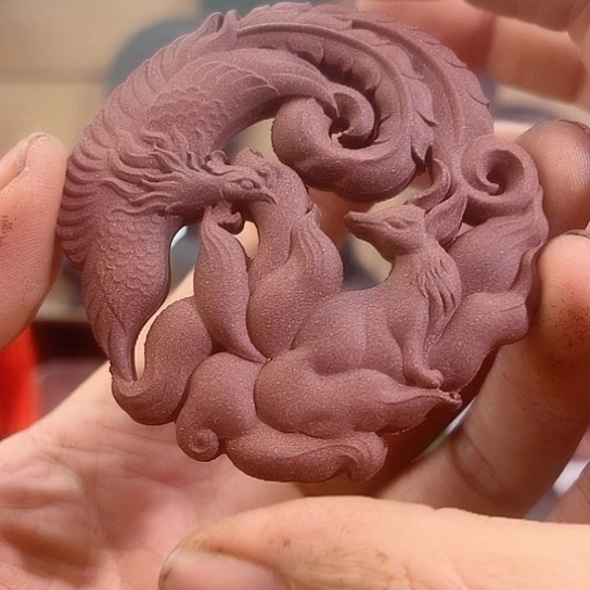 泥塑龙涎玫瑰九尾凤凰福利价