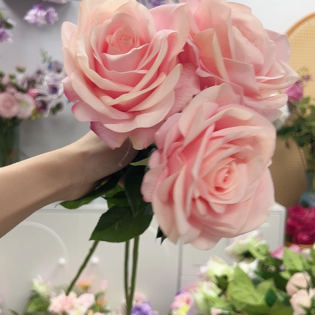 3枝粉色海洋之歌手感玫瑰