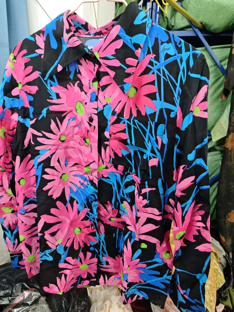 黑红衬衫纯桑蚕丝