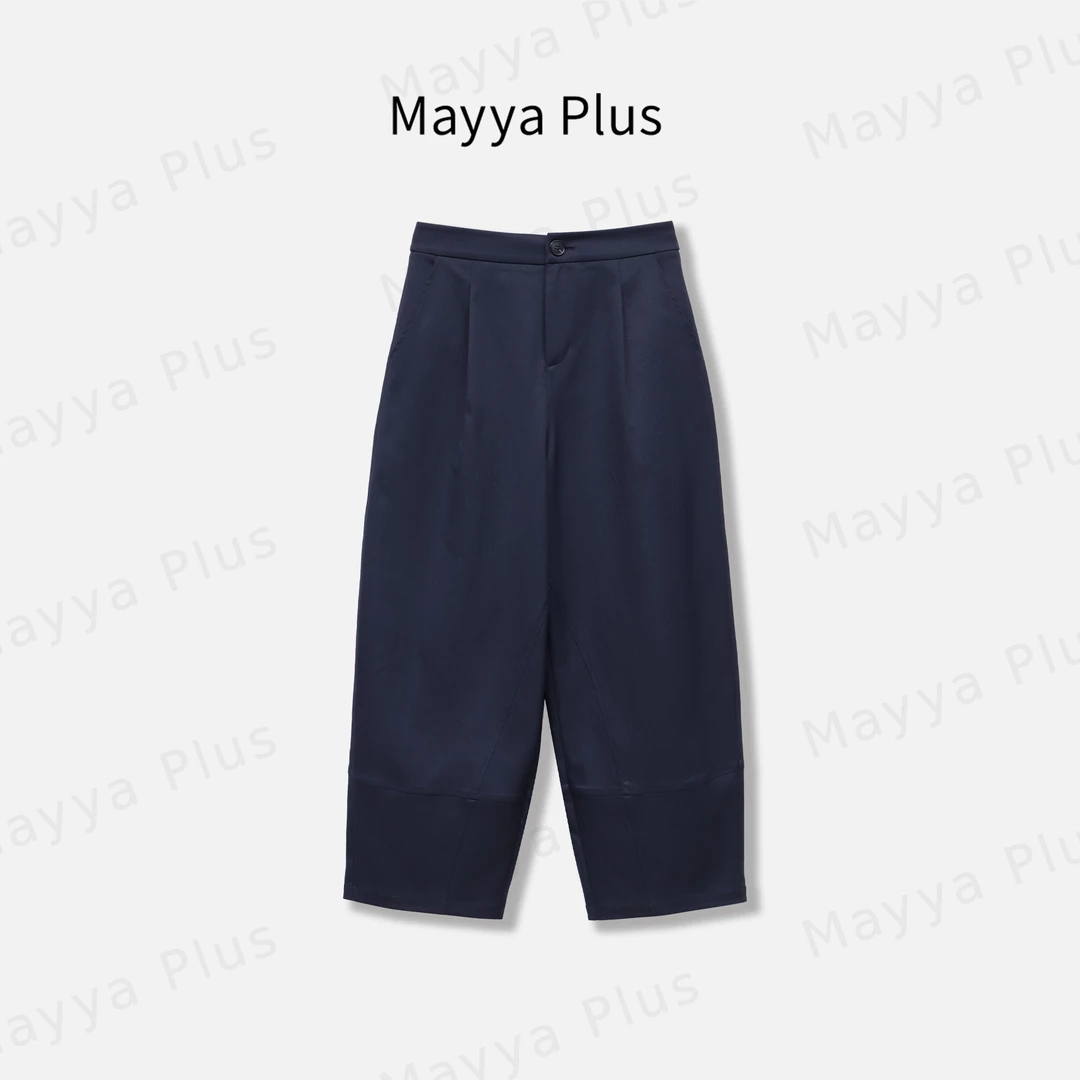 【香蕉裤】Mayya Plus麦芽定制宽松九分阔腿裤女休闲弯刀裤32519103