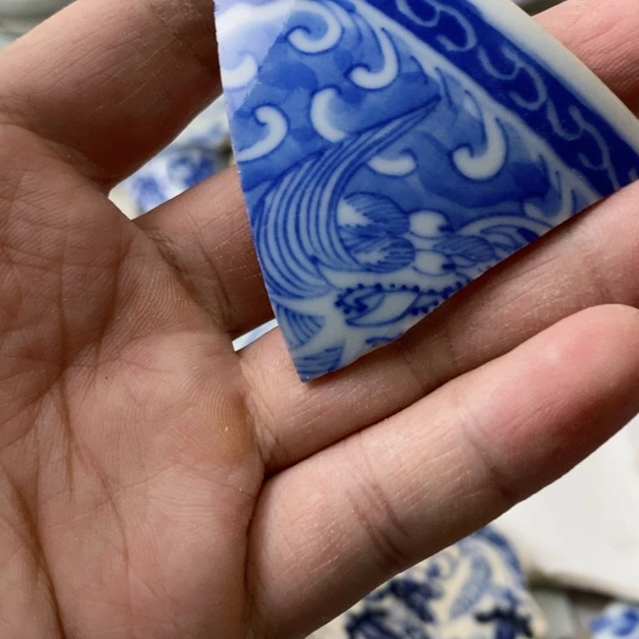 瓷片现代瓷器青花瓷片