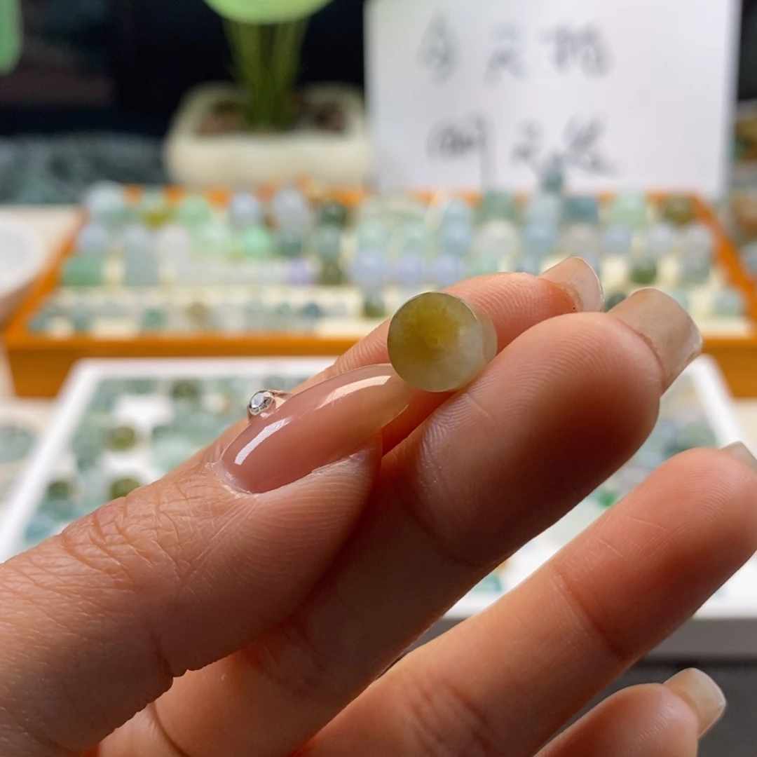 翡翠散珠天然植物桶珠8.8×5,8