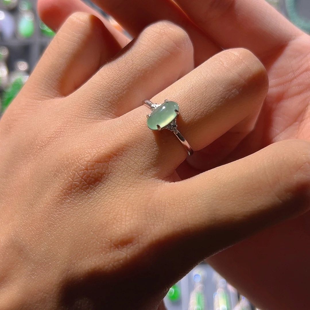 翡翠银S925镶嵌戒指
