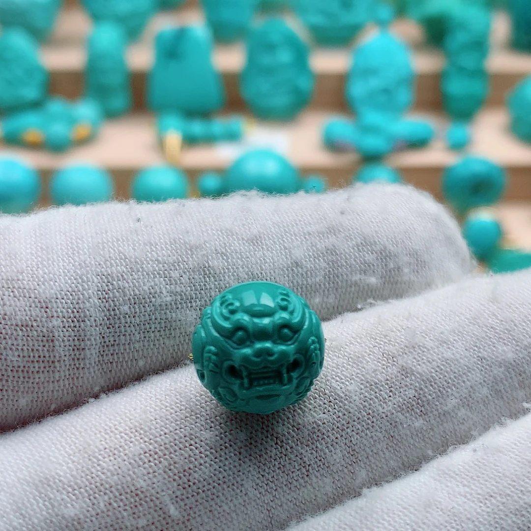 绿松石未镶嵌兽珠