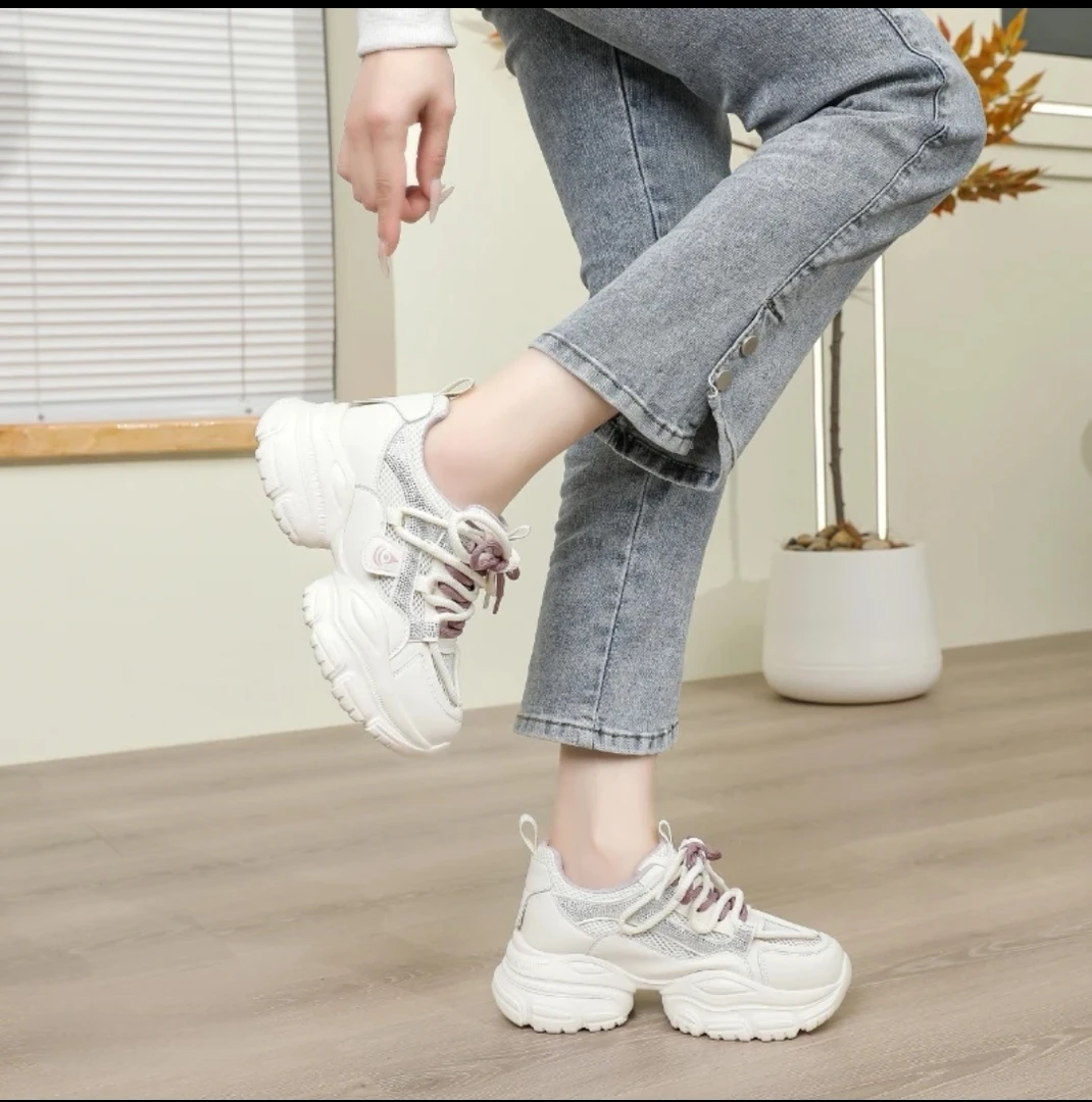 必登高水钻网面透气老爹鞋