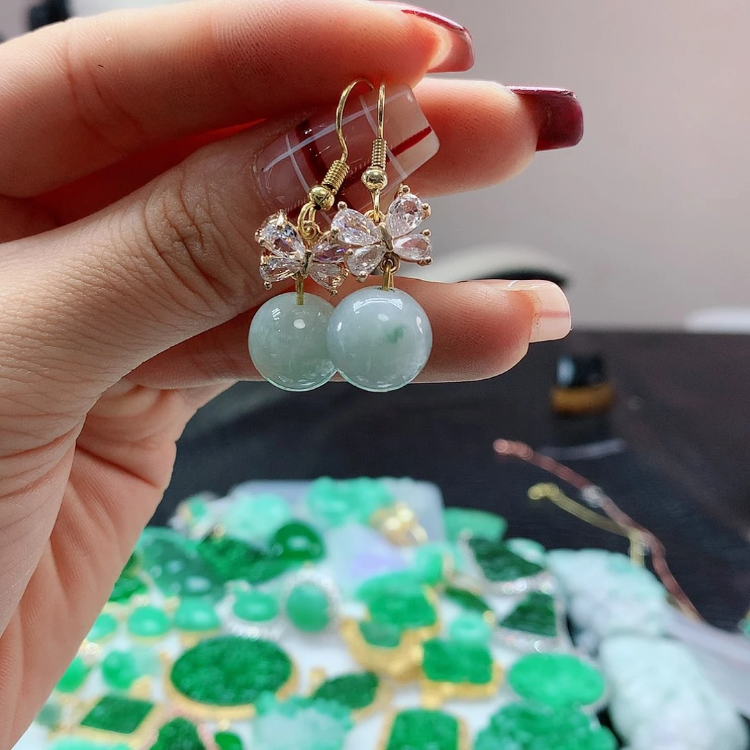 【闪购商品】翡翠耳饰未镶嵌，