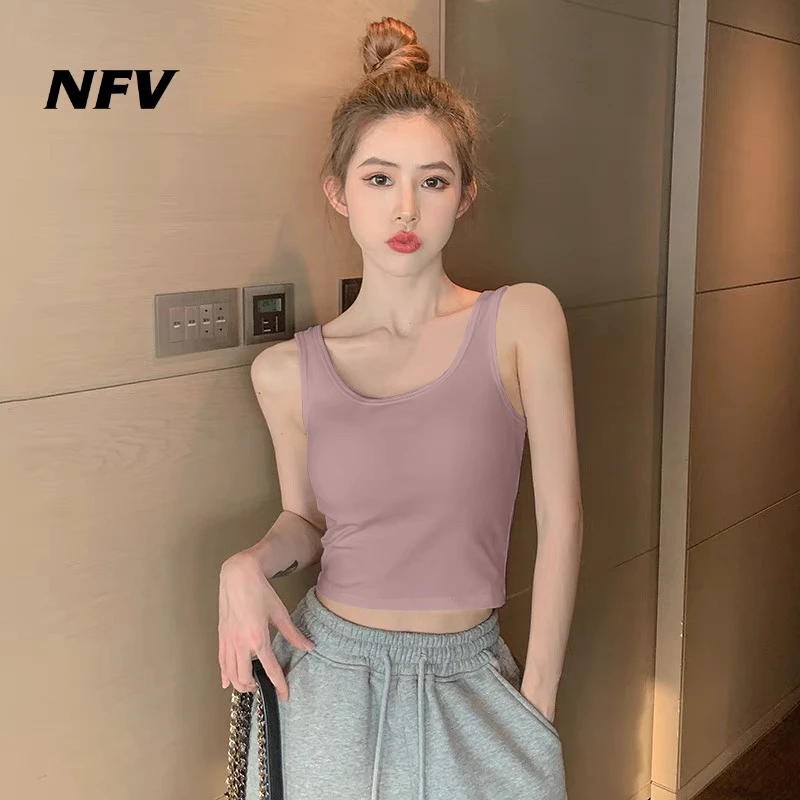 NFV莫代尔冰丝小吊带背心女短款夏季外穿美背超火露脐打底内搭上