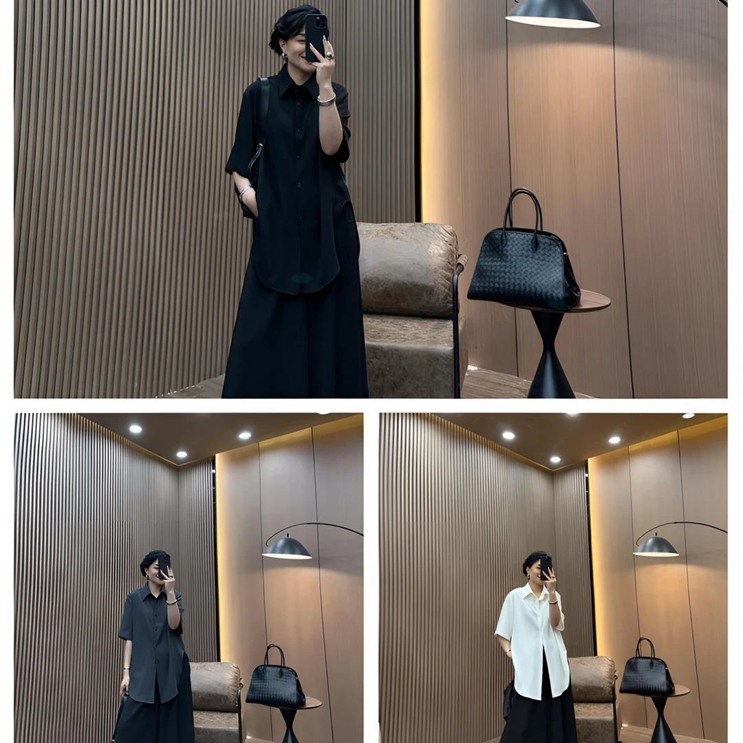 美丽定制极简半袖衬衣160斤以内