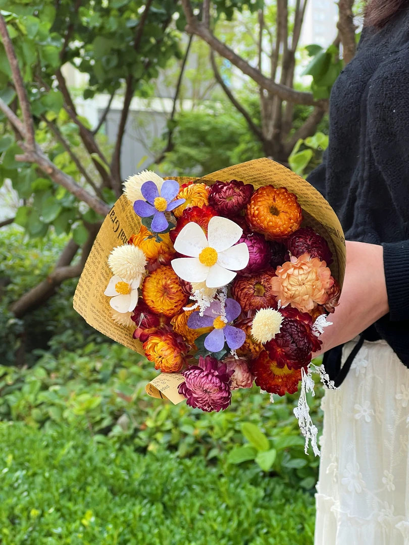 520礼物送女友送老婆情人节永生花花束麦秆菊紫罗兰氛围高级百搭