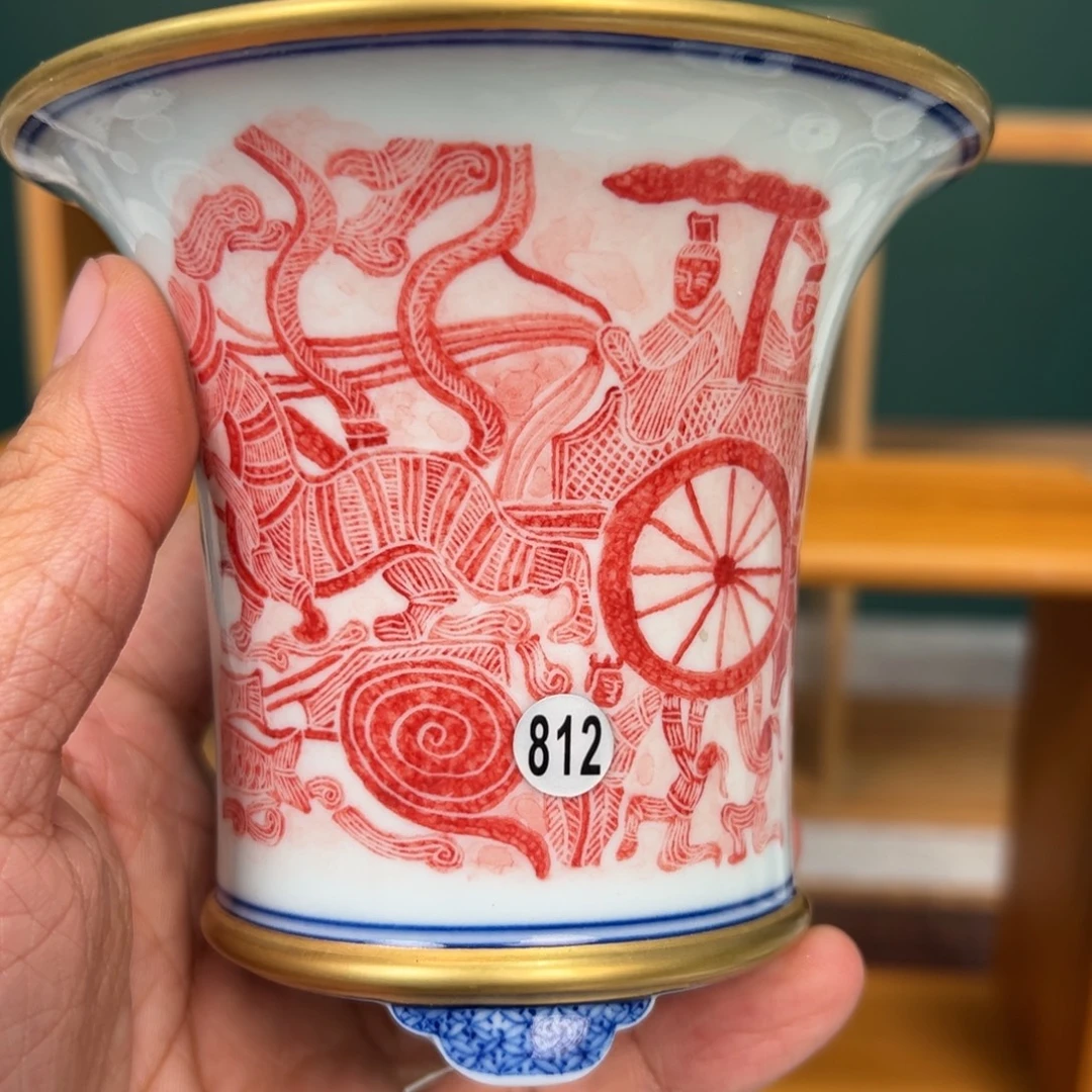 A***a陶手工手绘拓片系列盆