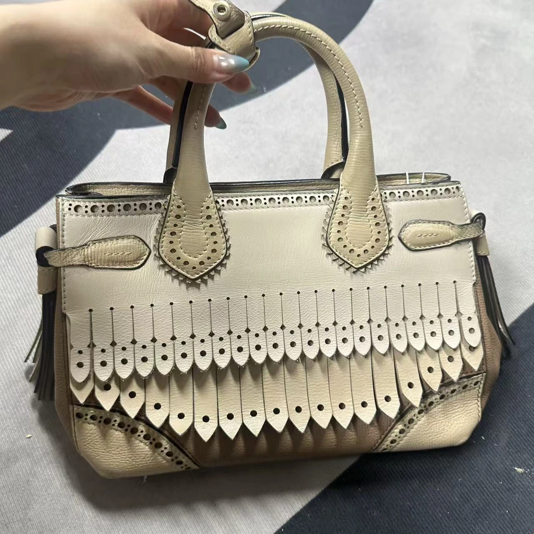 95新 BURBERRY/博柏利 01016 巴宝莉Burberry 流苏手提/二奢包包