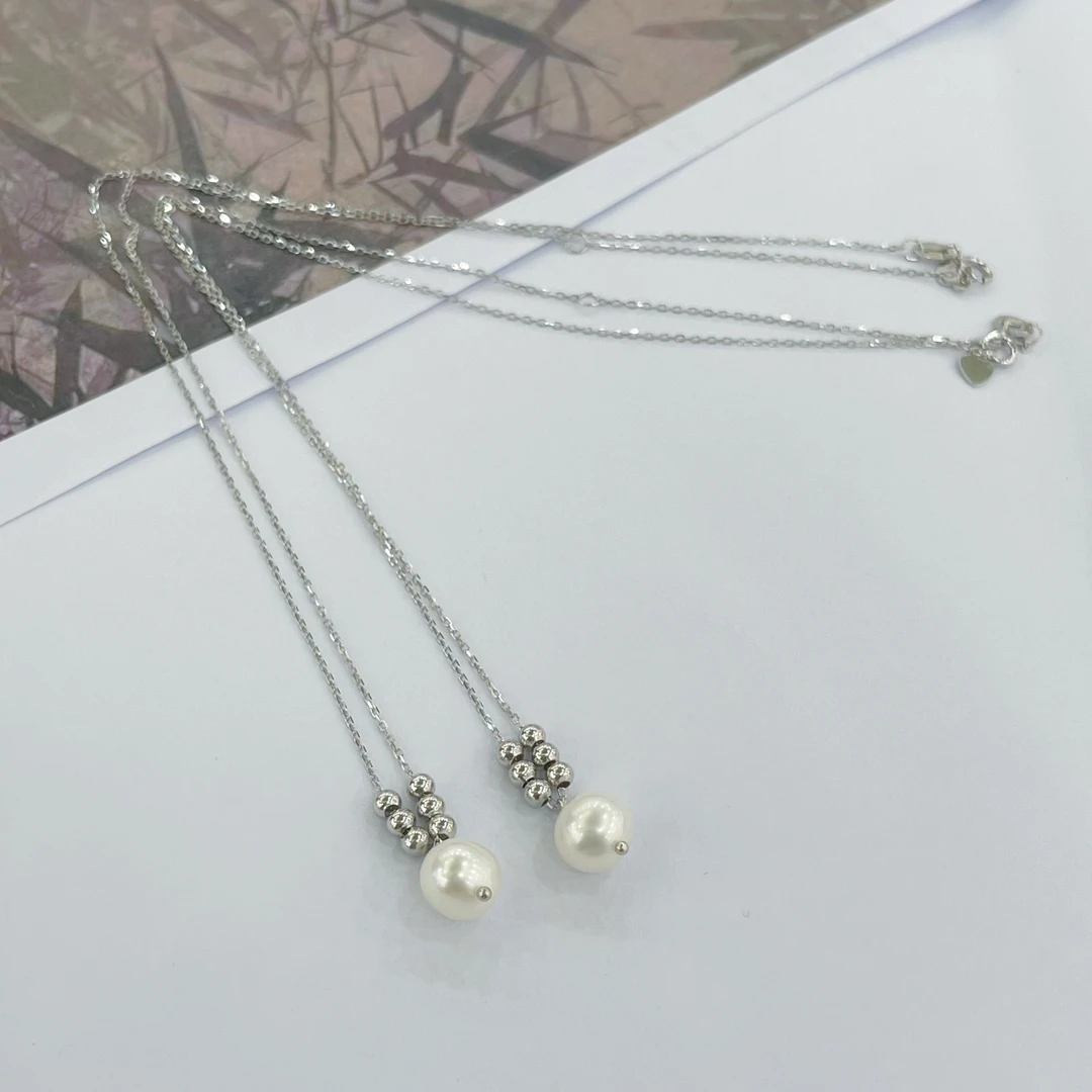 【小宝珠宝】28 T22426-S925银淡水珍珠项链-多样性发一件-7.5mm