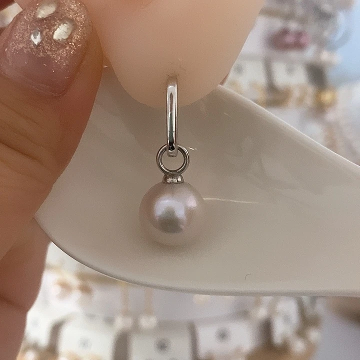 淡水珍珠耳饰银S925镶嵌