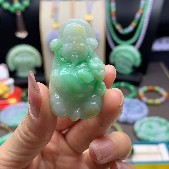 翡翠未镶嵌颈饰翡翠财神爷
